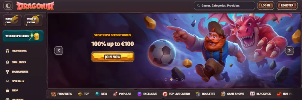 Dragonia Casino Online — Bonus di Benvenuto 100% fino a €500 + 200 Giri Gratis